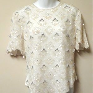 Laurence Kazar Beaded Top